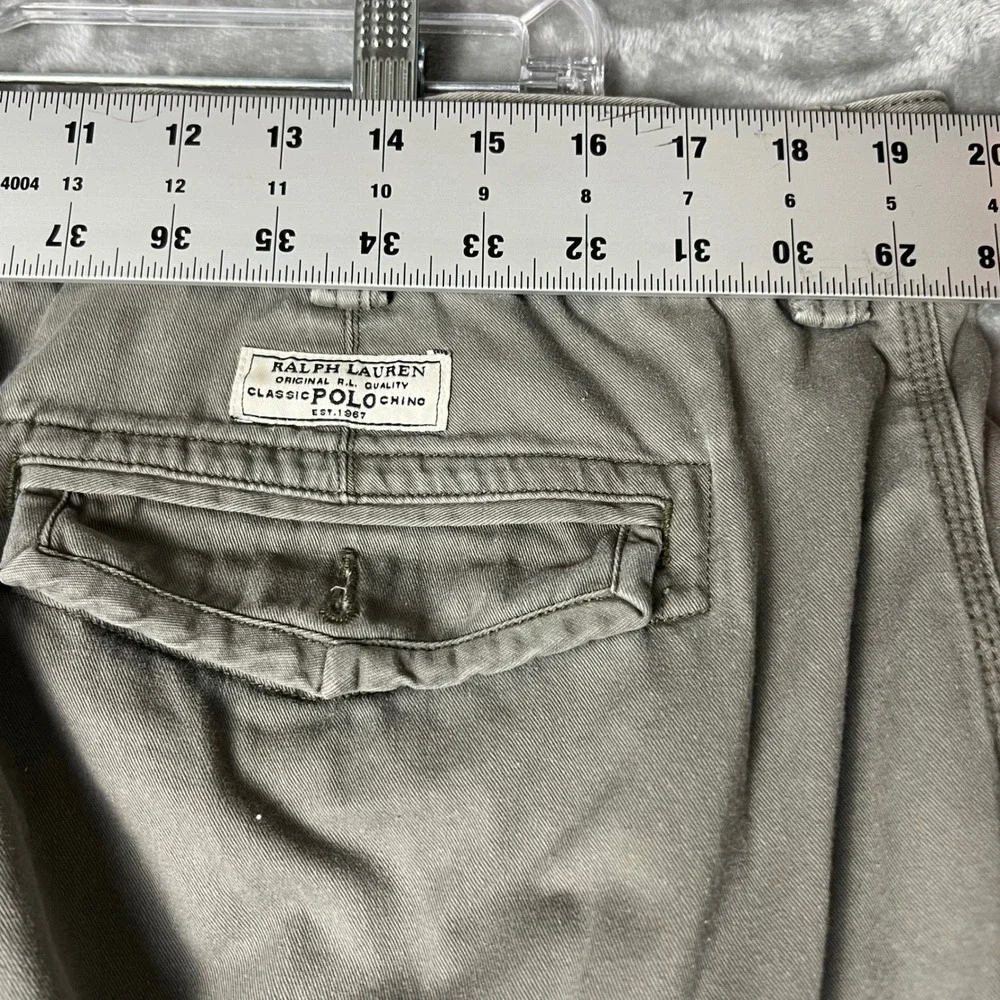 Polo Ralph Lauren Classic Chino Cargo Shorts Men Size 40 Olive Green Khaki